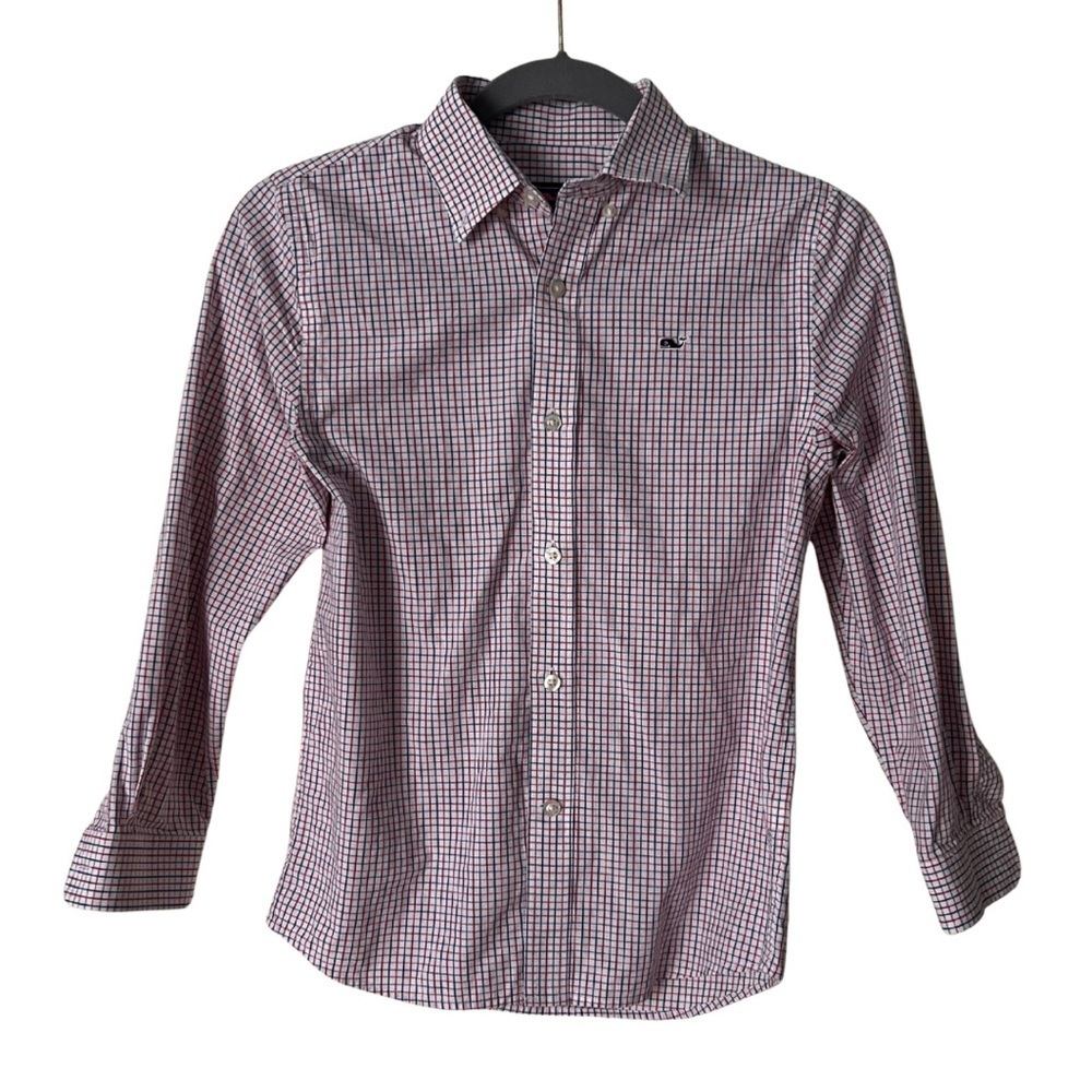 Vineyard vines classic striped cotton button down whale shirt, size small